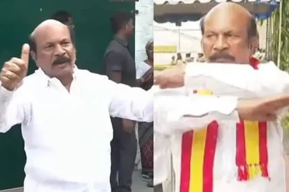 கொளத்தூர் எம்.எல்.ஏ. வி.எஸ்.பாபு பொதுக்கூட்டத்தில் பேசுகிறார்