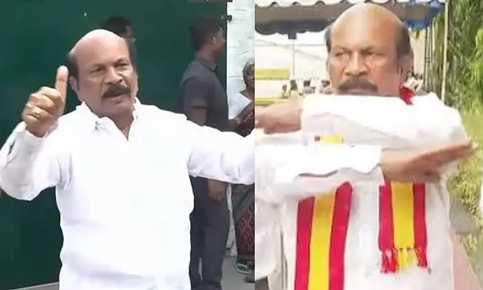 கொளத்தூர் எம்.எல்.ஏ. வி.எஸ்.பாபு பொதுக்கூட்டத்தில் பேசுகிறார்