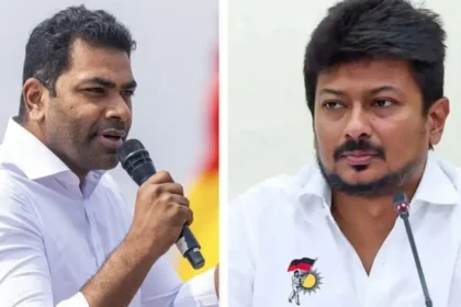 அமைச்சர் ஆதவ் அர்ஜூனா செய்தியாளர் சந்திப்பில் பேசுகிறார்