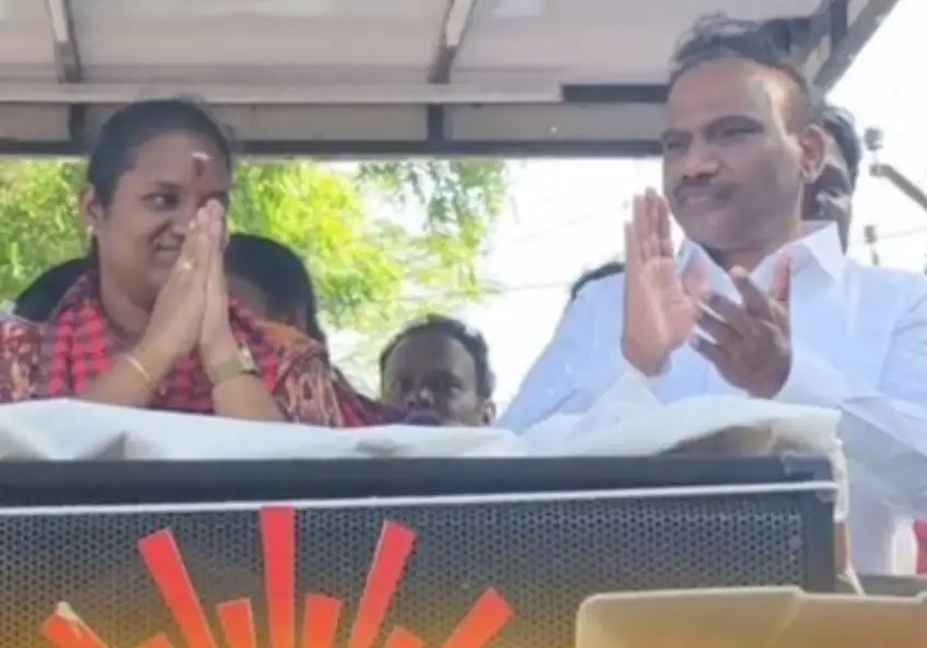 திமுக துணைப் பொதுச்செயலாளர் ஆ.ராசா பிரச்சாரத்தில் பேசுதல்