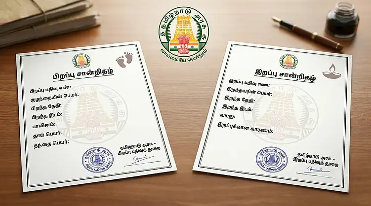 பிறப்பு மற்றும் இறப்பு சான்றிதழ் பதிவு விதிகள் மாற்றம் குறித்த அறிவிப்பு