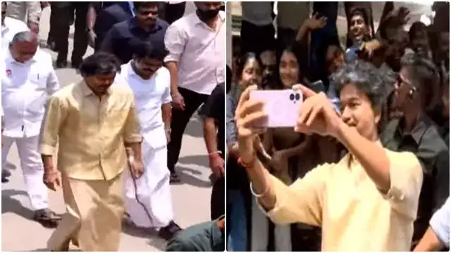 முதலமைச்சர் விஜய் மதுரை அரசு மருத்துவமனையில் பெண்களுடன் செல்ஃபி எடுக்கிறார்