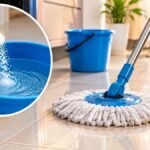 தரையை துடைக்கும் துணி மற்றும் வினிகர் பாட்டில்