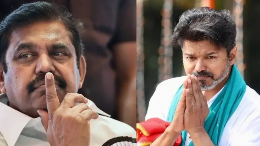 எடப்பாடி பழனிசாமி செய்தியாளர்களை சந்திக்கும் காட்சி