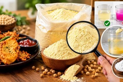 கடலை மாவு பாக்கெட் மற்றும் காற்றுப்புகாத சேமிப்பு டப்பா