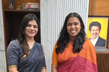 எம்.எல்.ஏ கனிமொழி செய்தியாளர் சந்திப்பில் பேசுகிறார்