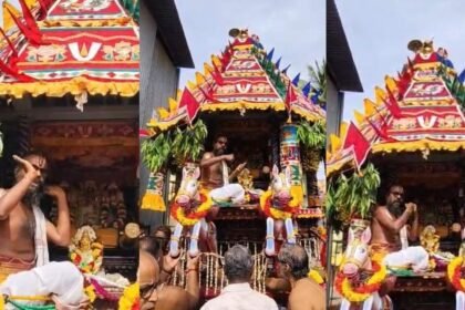 கேகே நகரில் நடைபெற்ற ஸ்ரீனிவாச பெருமாள் தேரோட்டம்