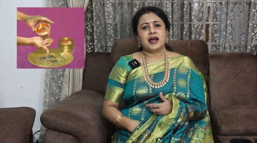 ஆன்மீக சொற்பொழிவாளர் அனிதா குப்புசாமி விளக்கம் அளிக்கும் காட்சி