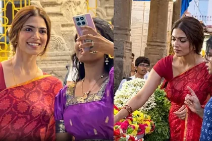 நடிகை மாளவிகா மோகனன் பார்த்தசாரதி கோவிலில் சாமி தரிசனம் செய்துள்ளார்