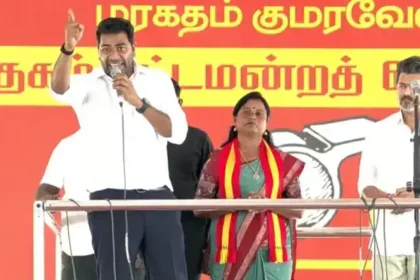 அமைச்சர் ஆதவ் அர்ஜூனா தேர்தல் பிரசாரத்தில் பேசுகிறார்