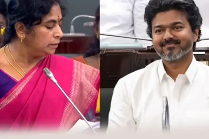 தமிழக சட்டமன்றத்தில் உரையாற்றும் அமைச்சர் விஜயலட்சுமி