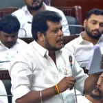 தமிழக சட்டசபையில் அமைச்சர் விஜய் பாலாஜி உரையாற்றுகிறார்