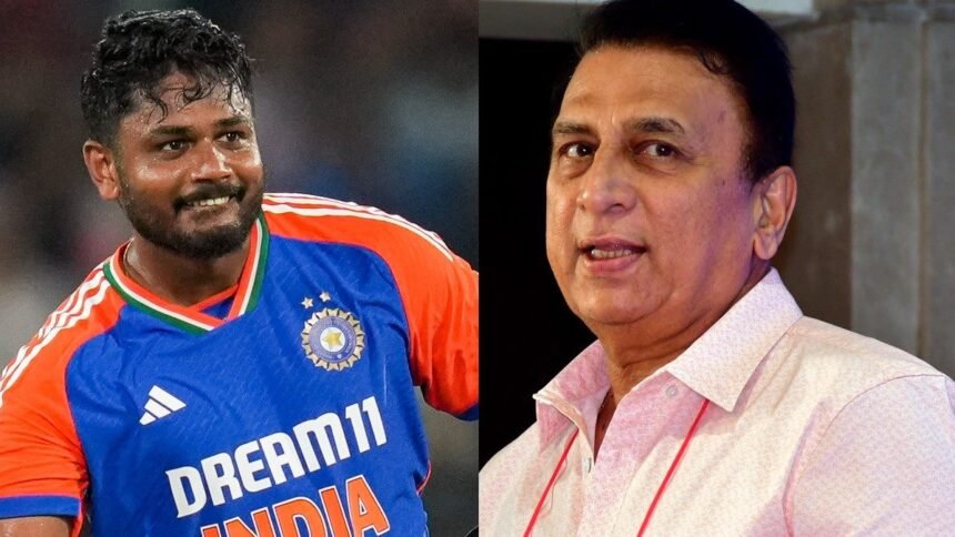 இந்திய கிரிக்கெட் வீரர் சஞ்சு சாம்சன் பேட்டிங் செய்வது