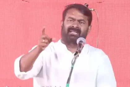 நாம் தமிழர் கட்சி தலைவர் சீமான் தேர்தல் பிரச்சாரத்தில் பேசுகிறார்