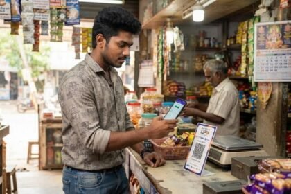 யுபிஐ பணப் பரிவர்த்தனை செய்யும் நபர்