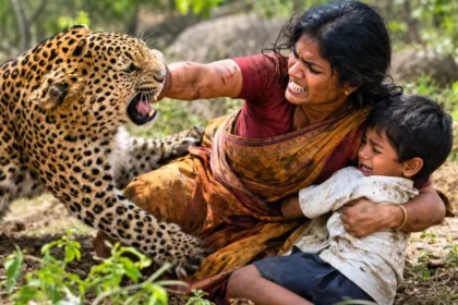 சிறுத்தையிடம் இருந்து மகனை மீட்ட தாய் நாகஜோதி