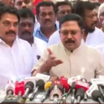 அமமுக பொதுச்செயலாளர் டிடிவி தினகரன் செய்தியாளர்களிடம் பேசுகிறார்