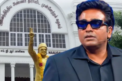 அதிமுக எம்பி இன்பதுரை செய்தியாளர்களை சந்திக்கும் காட்சி